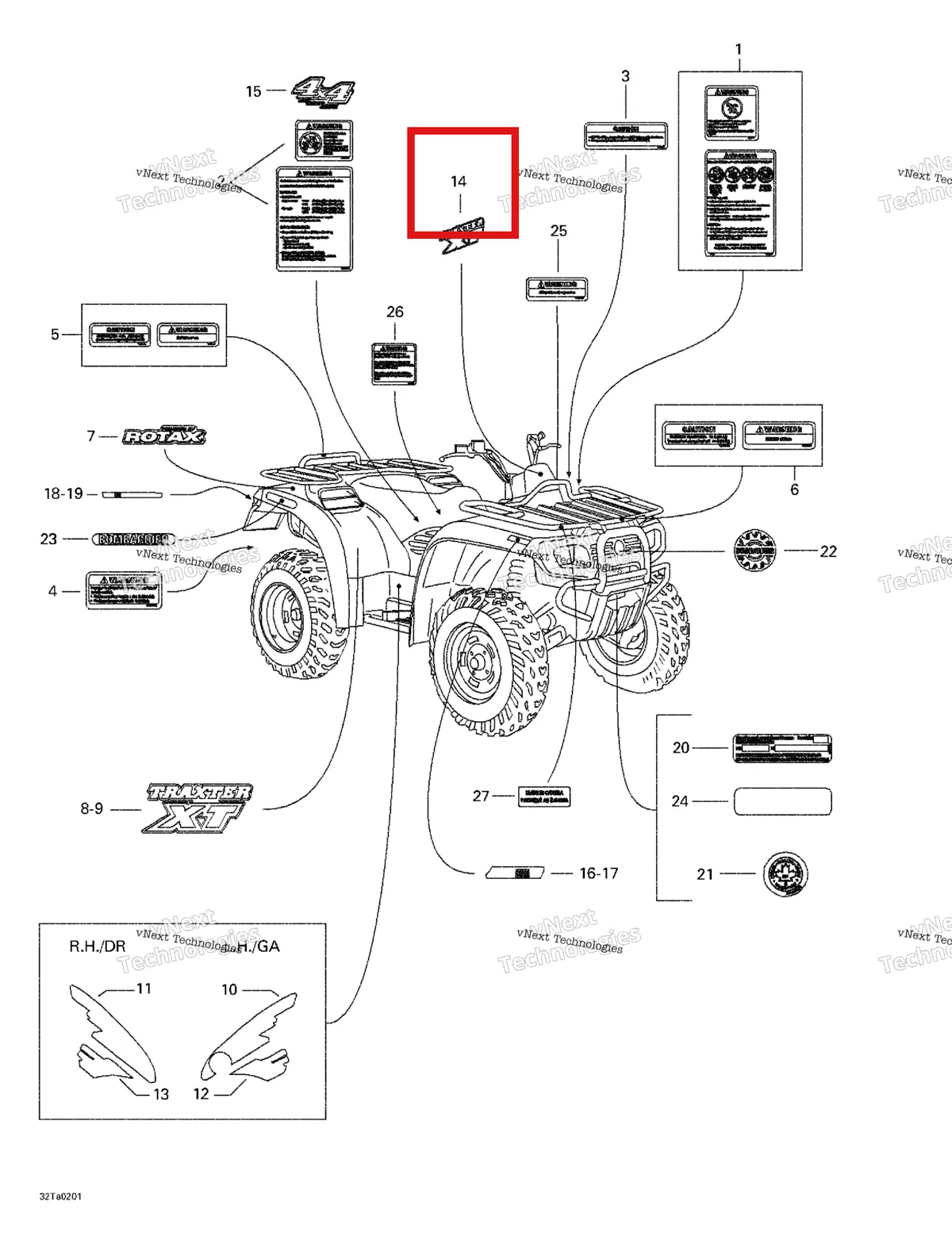 Деталь 704900098 на схеме узла 2002 Can-Am Traxter XT Frame And Body