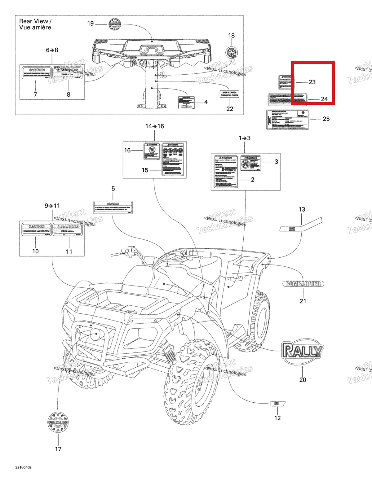 Деталь 704900270 на схеме узла 2004 Can-Am Rally 175 Decals