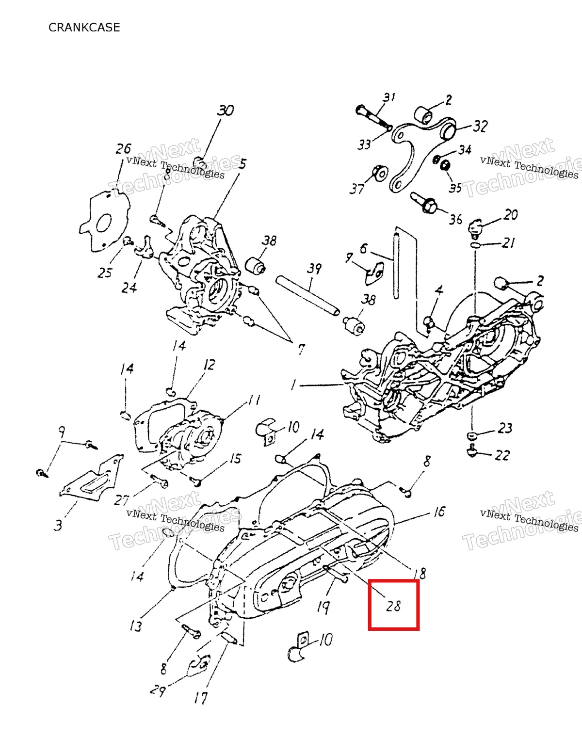 Деталь 704900289 на схеме узла 2006 Can-Am Mini DS 50 2-strokes Crankcase
