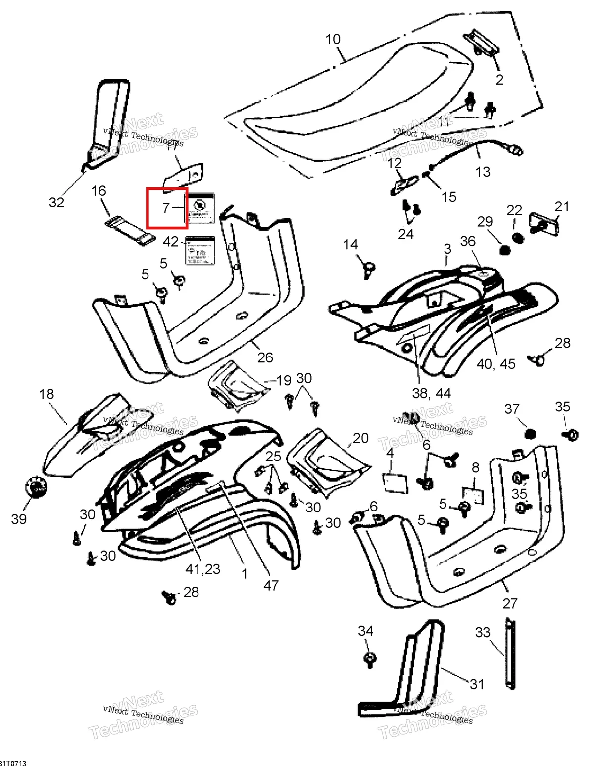 Деталь 704900294 на схеме узла 2007 Can-Am Mini DS 90 4-strokes Body And Accessories