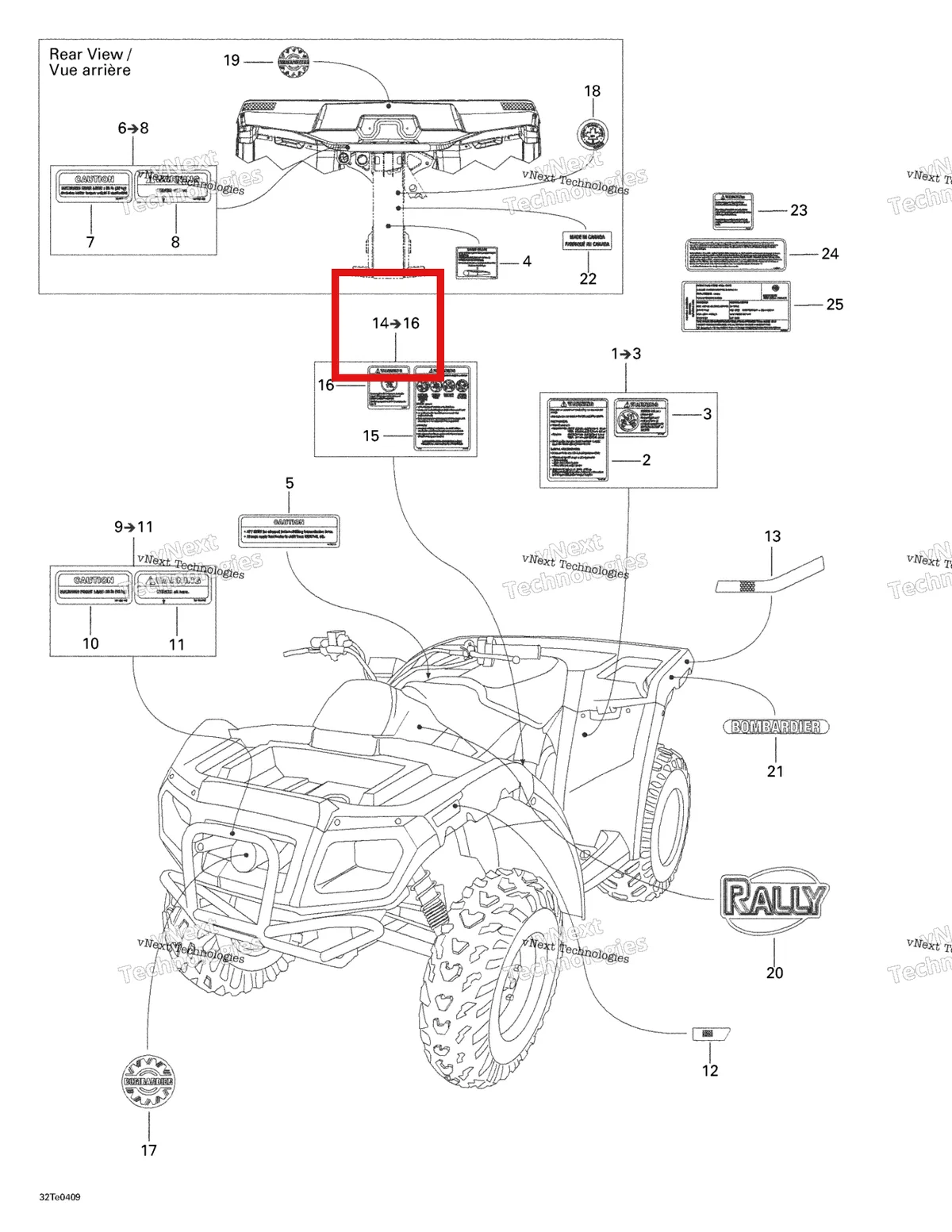 Деталь 704900311 на схеме узла 2004 Can-Am Rally 175 Decals