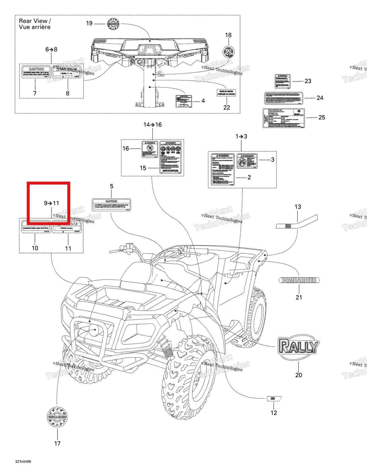Деталь 704900406 на схеме узла 2004 Can-Am Rally 175 Decals
