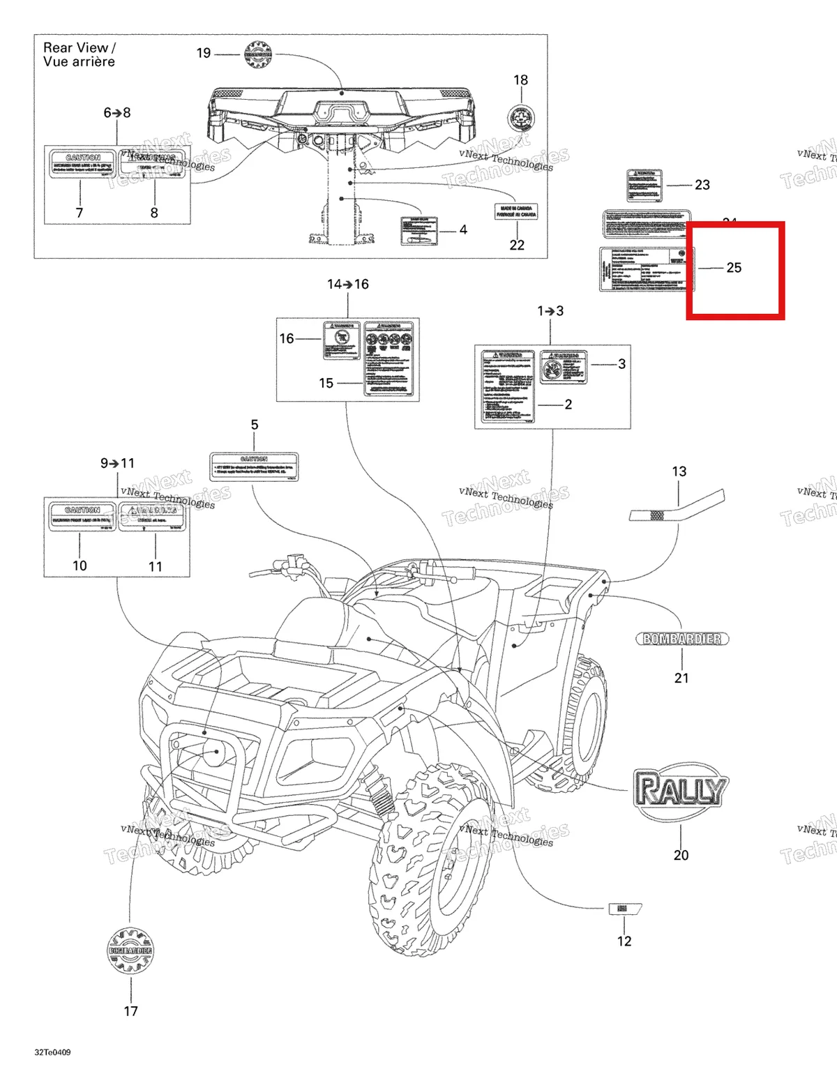 Деталь 704900635 на схеме узла 2004 Can-Am Rally 175 Decals