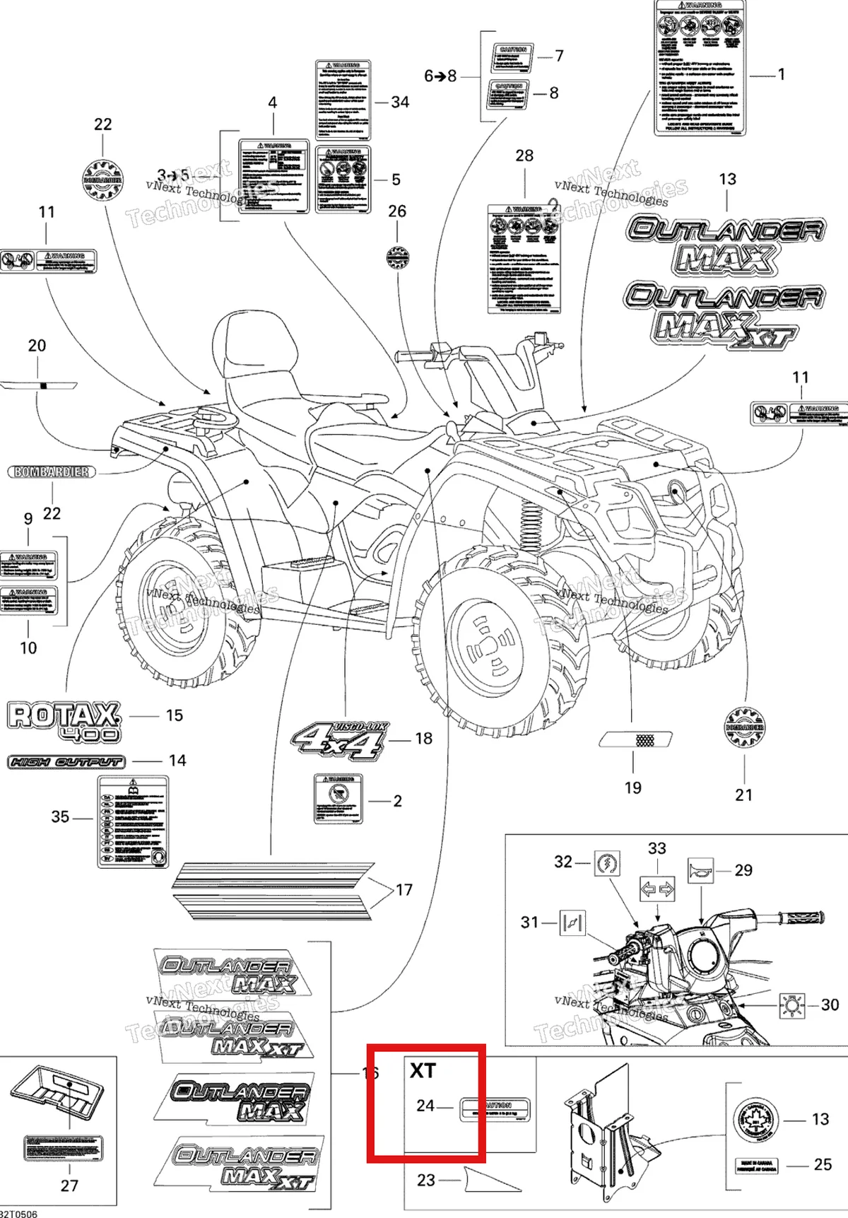 Деталь 704900717 на схеме узла 2005 Can-Am Outlander MAX 400 Decals