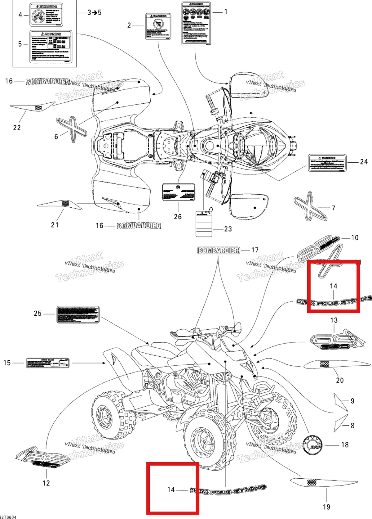 Деталь 704900795 на схеме узла 2006 Can-Am DS 650 X Decals