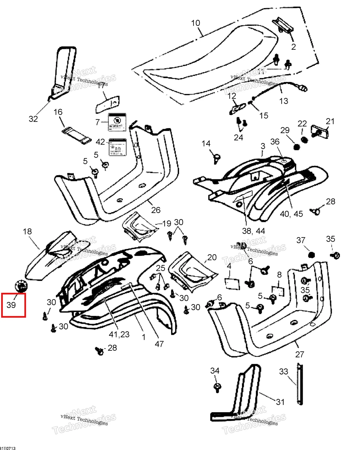 Деталь 704900996 на схеме узла 2007 Can-Am Mini DS 90 4-strokes Body And Accessories