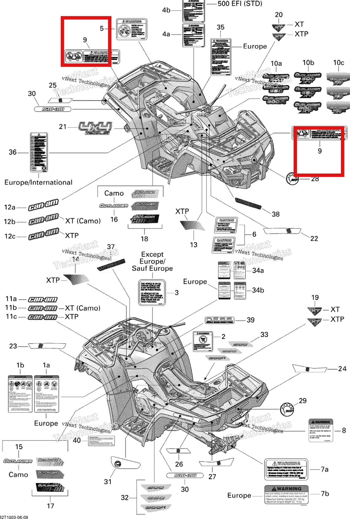 Деталь 704901089 на схеме узла 2010 Can-Am Outlander 800R EFI Decals