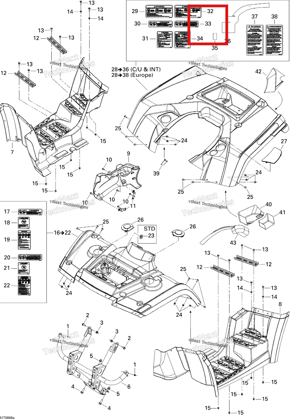 Деталь 704901122 на схеме узла 2008 Can-Am Outlander MAX 400 EFI STD Body And Accessories 1, Std