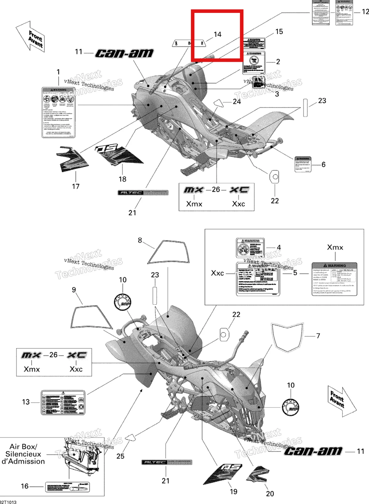 Деталь 704901131 на схеме узла 2010 Can-Am DS 450 Xxc, Xmx EFI Decals Xmx