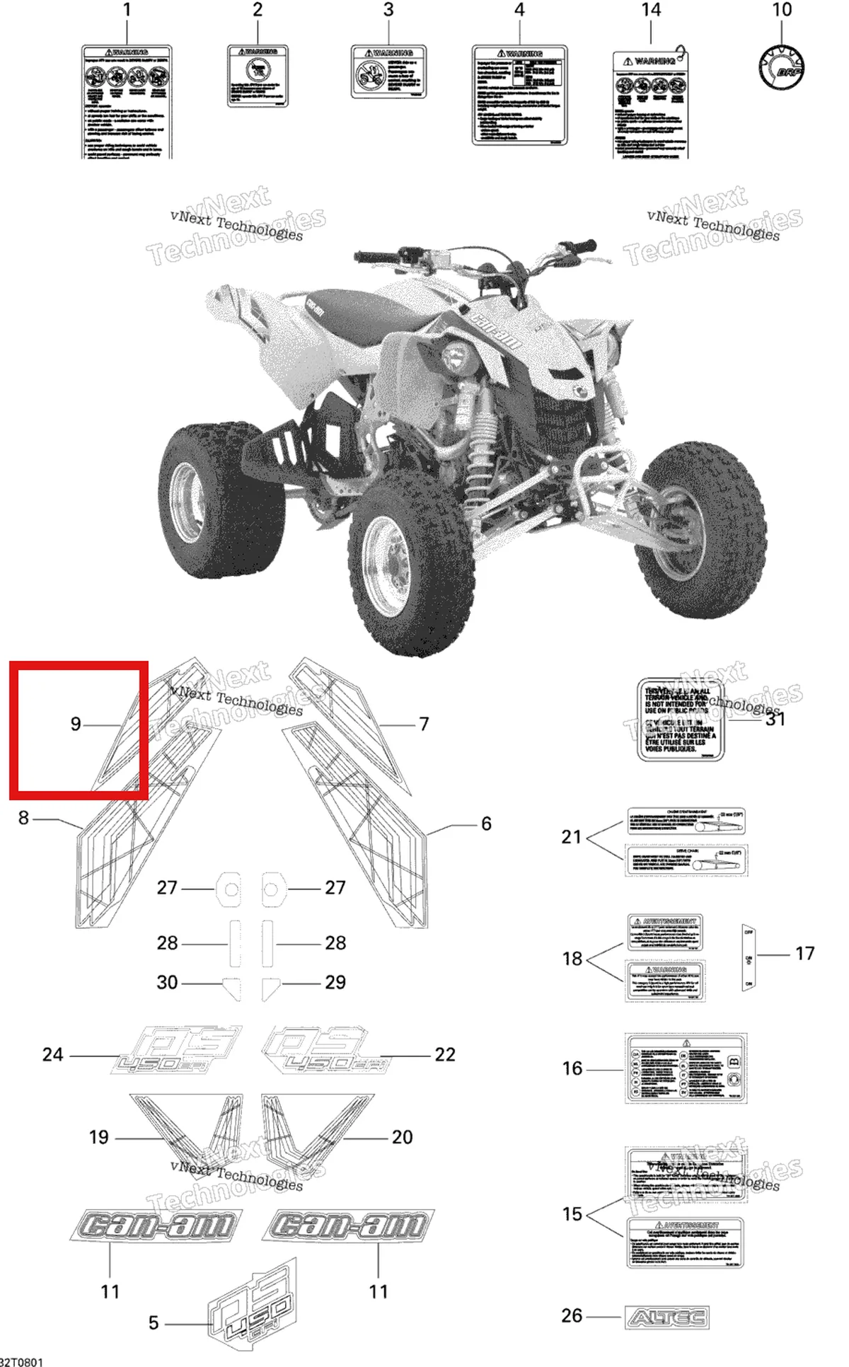 Деталь 704901137 на схеме узла 2008 Can-Am DS 450 Decals