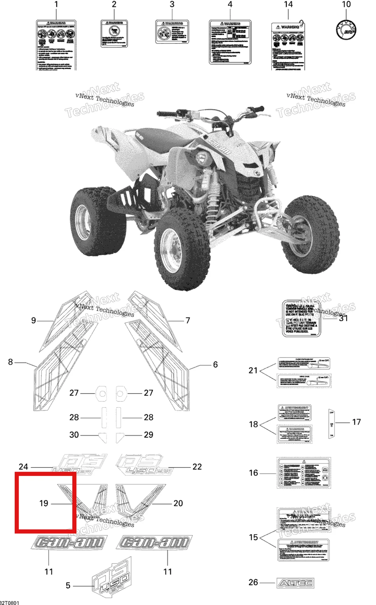 Деталь 704901144 на схеме узла 2008 Can-Am DS 450 Decals