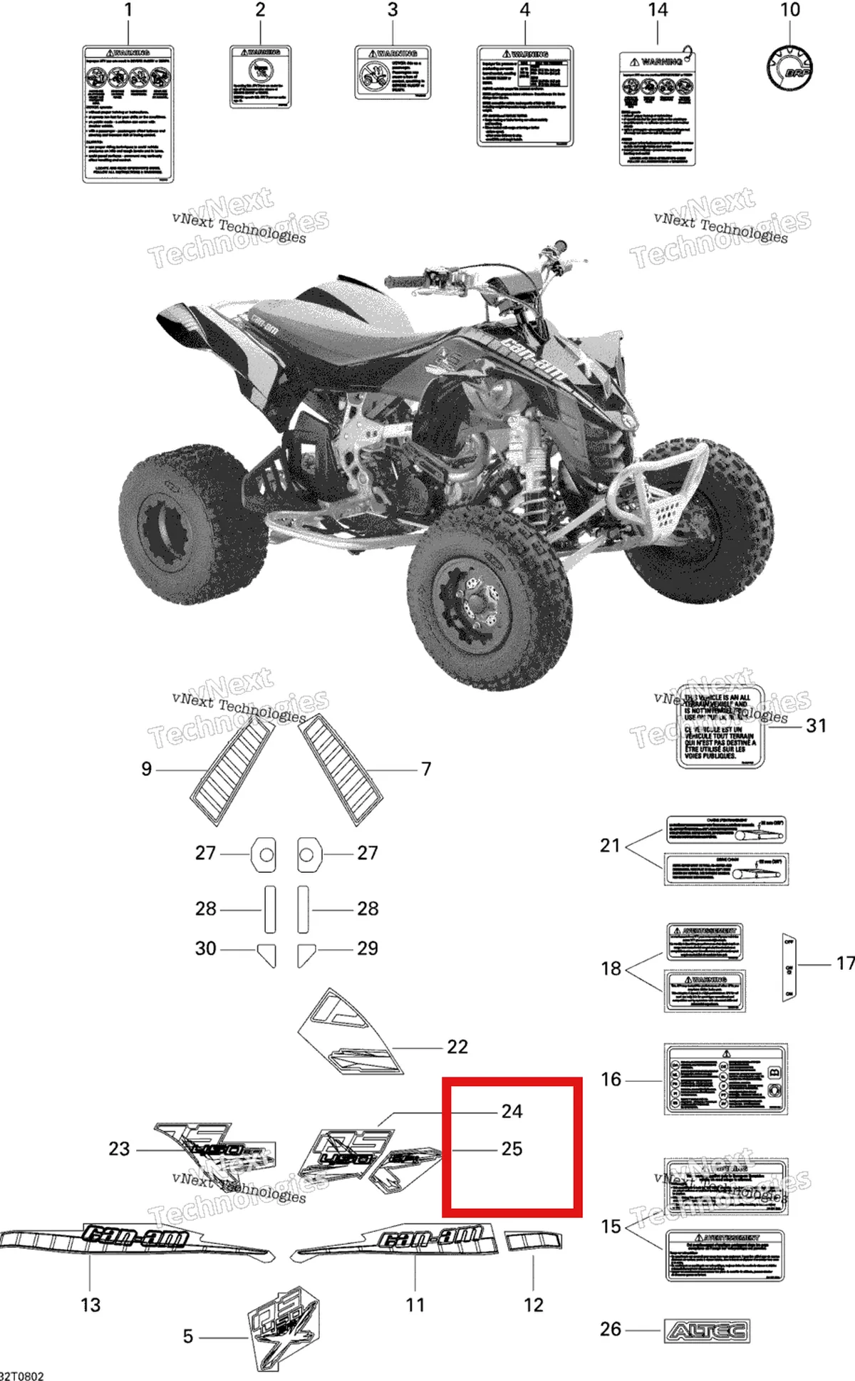 Деталь 704901151 на схеме узла 2008 Can-Am DS 450 X Decals