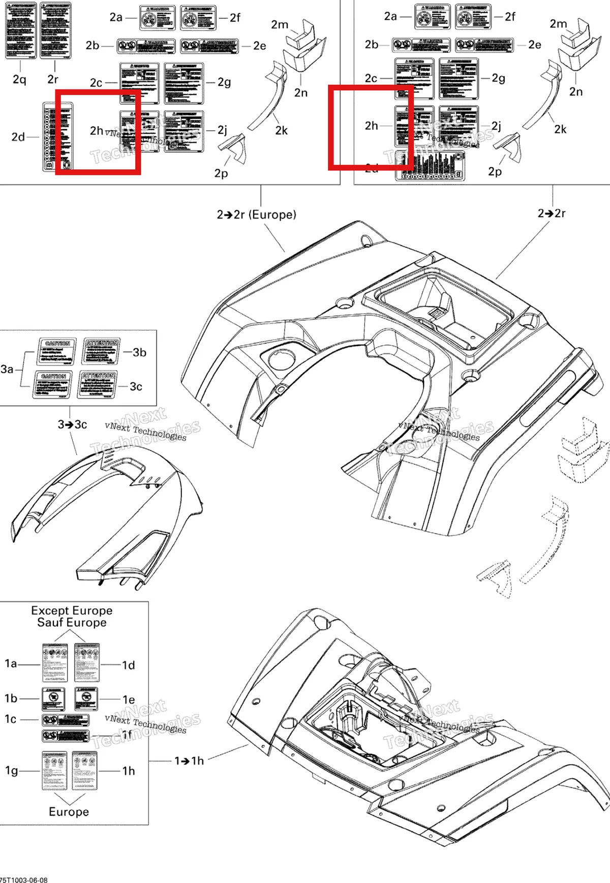 Деталь 704901267 на схеме узла 2010 Can-Am Outlander 500 EFI Fender And Central Panel Kit