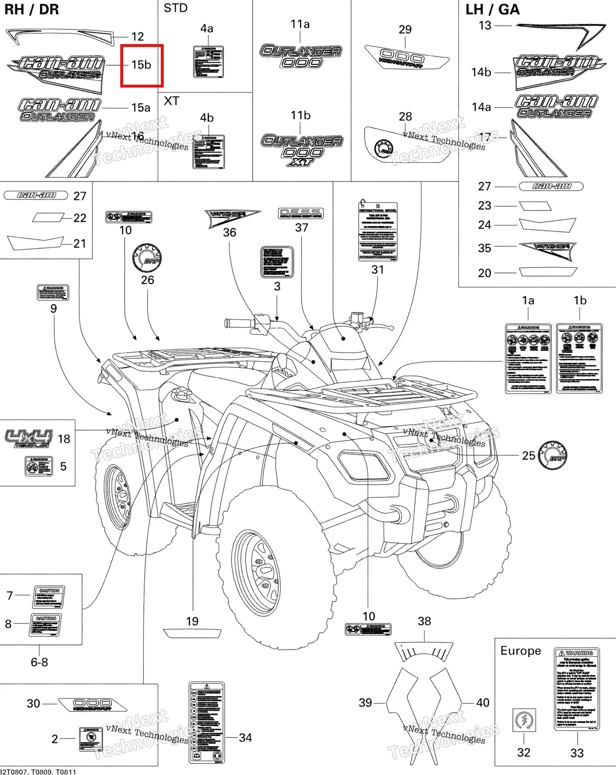 Деталь 704901361 на схеме узла 2008 Can-Am Outlander 500 STD Decals Std