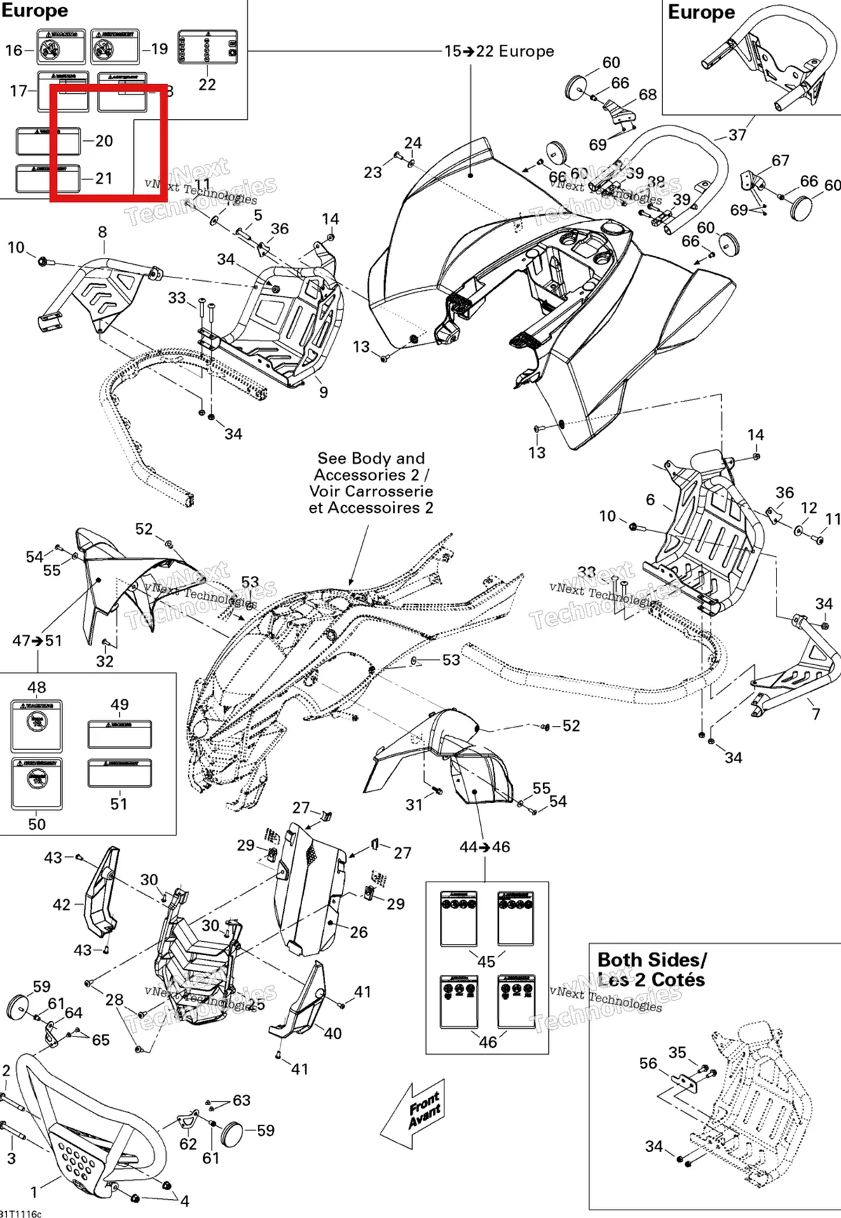 Деталь 704901392 на схеме узла 2011 Can-Am DS 450 Xxc, Xmx EFI Body And Accessories 3 Xmx Europe