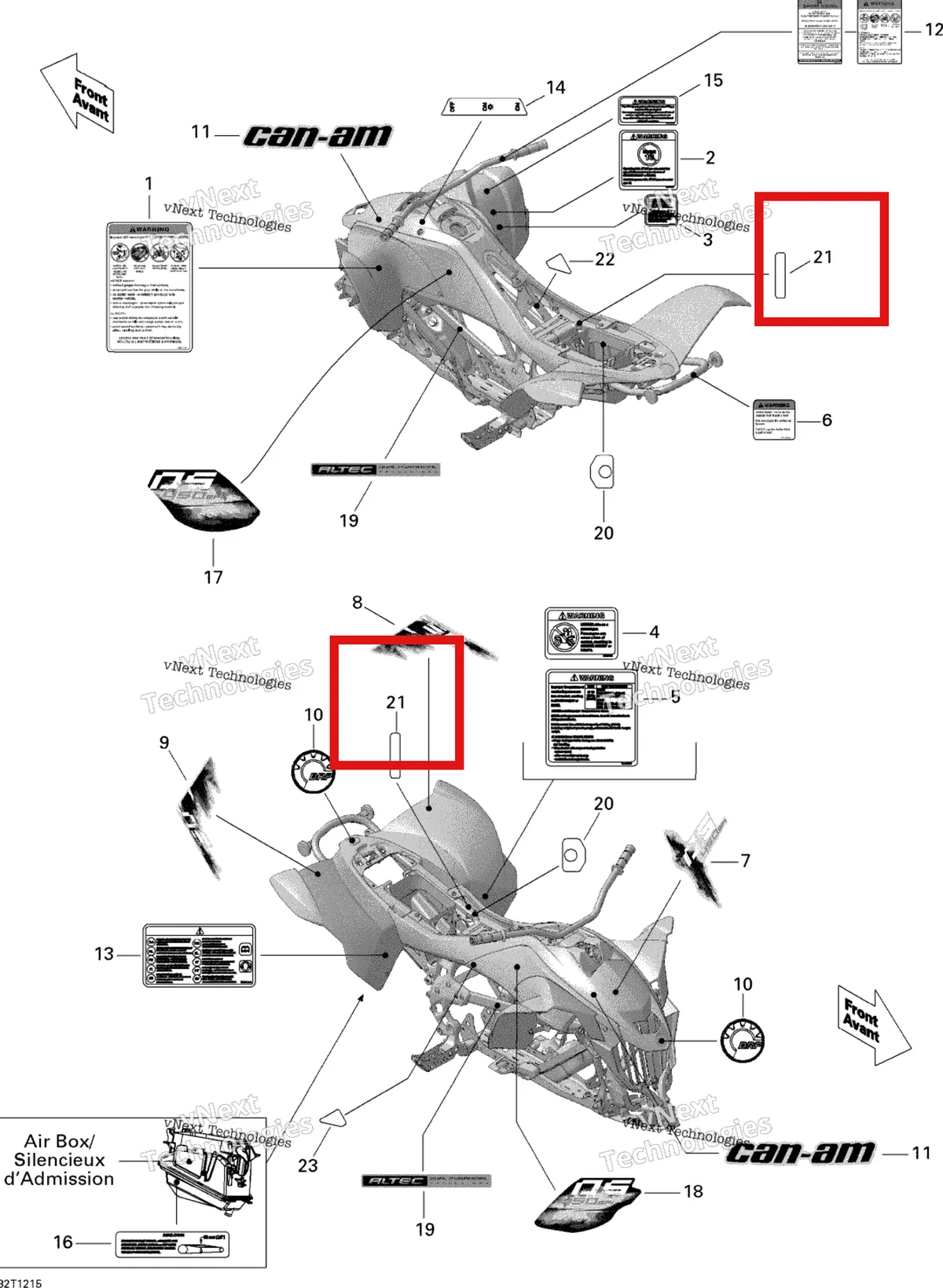 Деталь 704901460 на схеме узла 2015 Can-Am DS 450EFI STD Decals