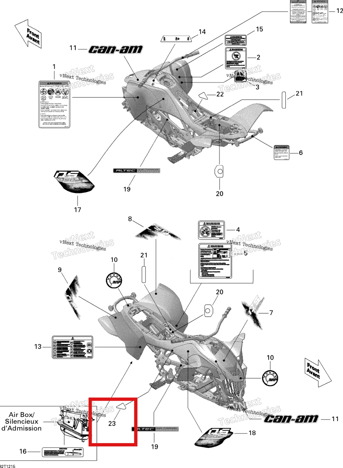 Деталь 704901462 на схеме узла 2015 Can-Am DS 450EFI STD Decals