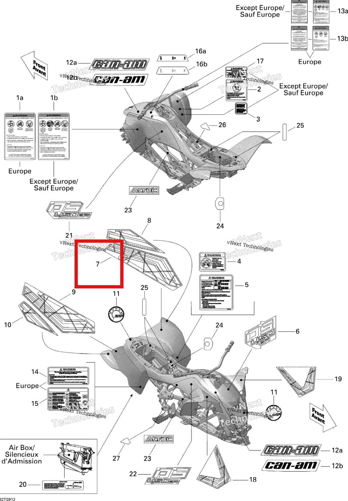 Деталь 704901510 на схеме узла 2009 Can-Am DS 450 EFI Decals