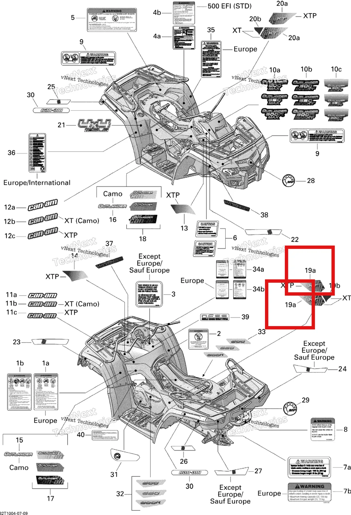 Деталь 704901580 на схеме узла 2010 Can-Am Outlander Max 800R EFI Decals