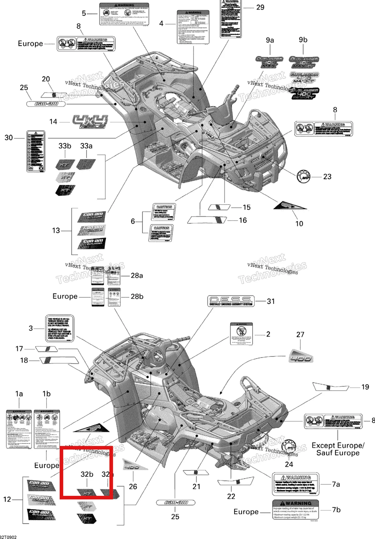Деталь 704901718 на схеме узла 2009 Can-Am Outlander Max 400 EFI Decals