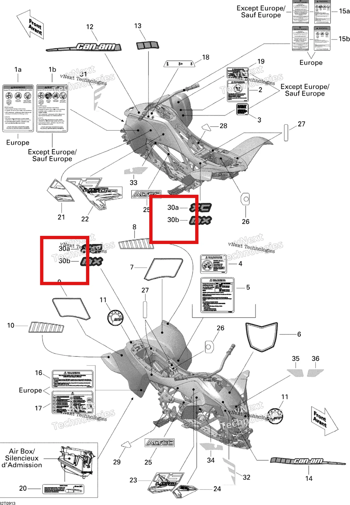 Схема применяемости: Наклейки, Can-Am Ds 450 X Efi 704901734