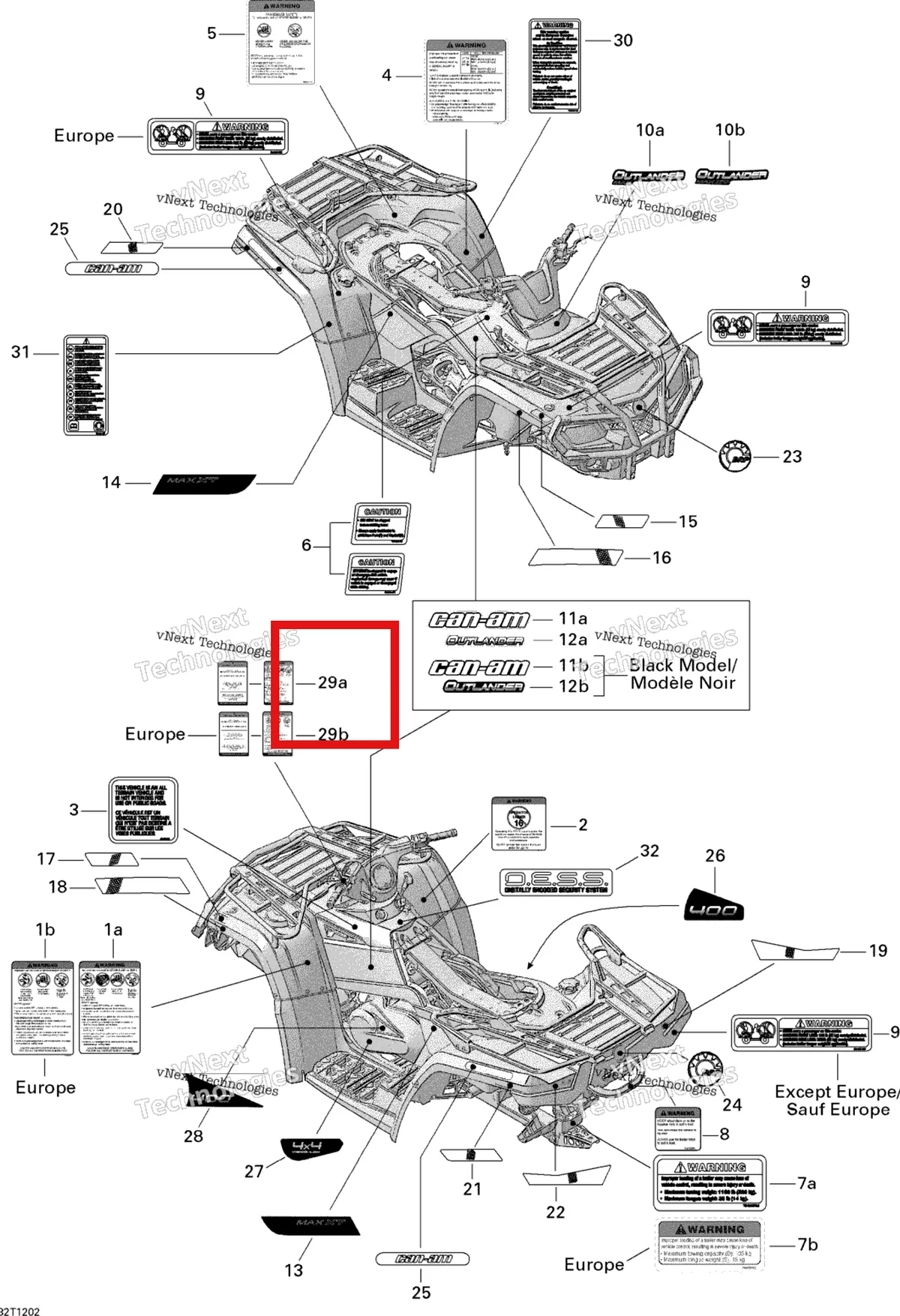 Деталь 704901863 на схеме узла 2013 Can-Am OUTLANDER MAX STD, XT, 400 EFI Decals