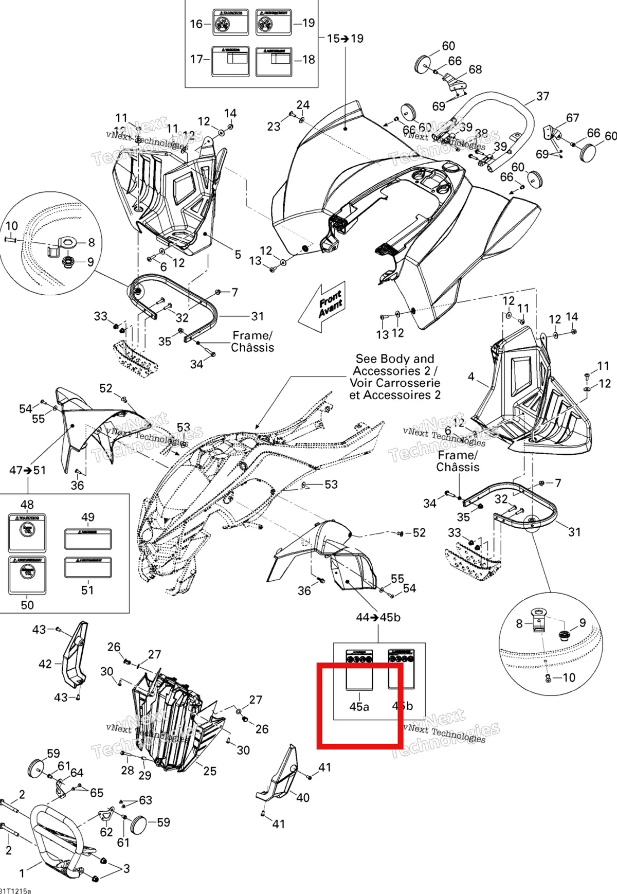 Деталь 704901878 на схеме узла 2015 Can-Am DS 450EFI STD Body And Accessories 1
