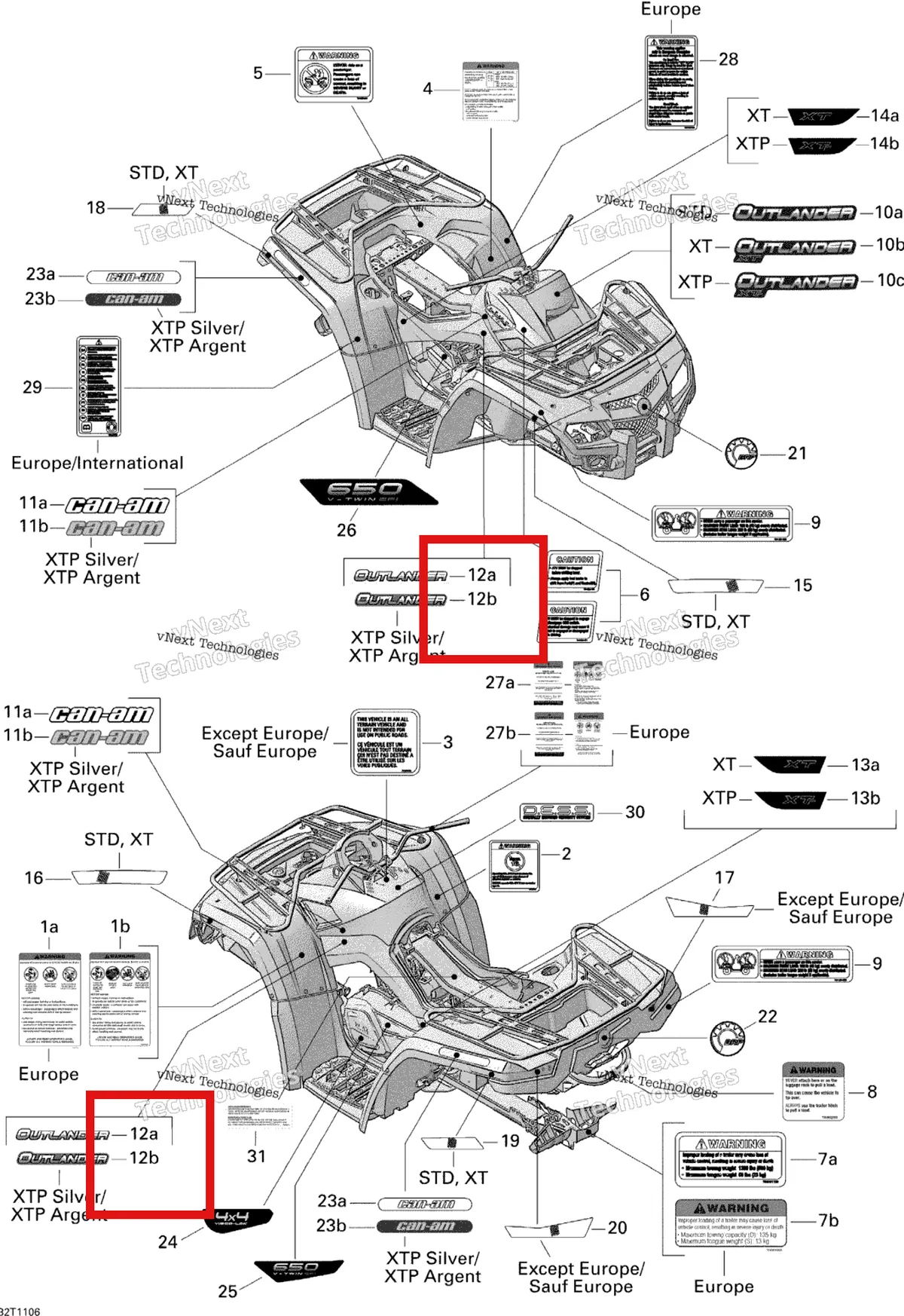 Деталь 704902232 на схеме узла 2011 Can-Am Outlander 650 EFI Decals