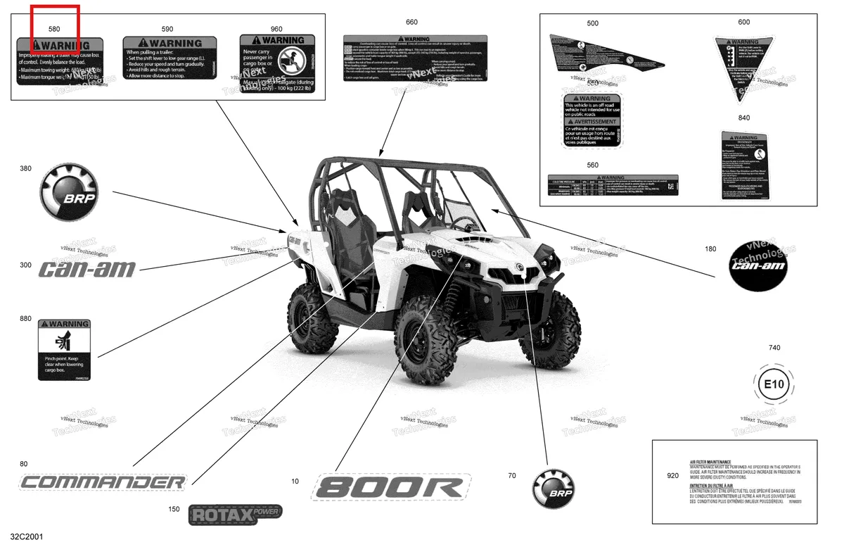 Деталь 704902336 на схеме узла 2020 Can-Am Commander 800R EFI Decals - Base