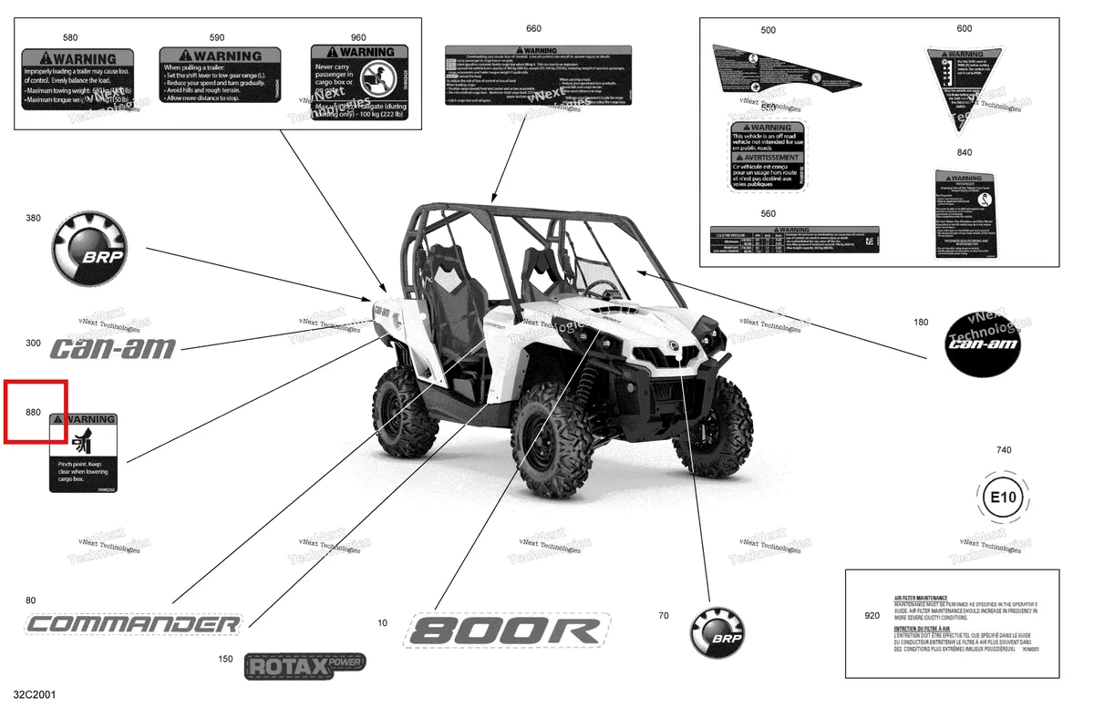Деталь 704902350 на схеме узла 2020 Can-Am Commander 800R EFI Decals - Base