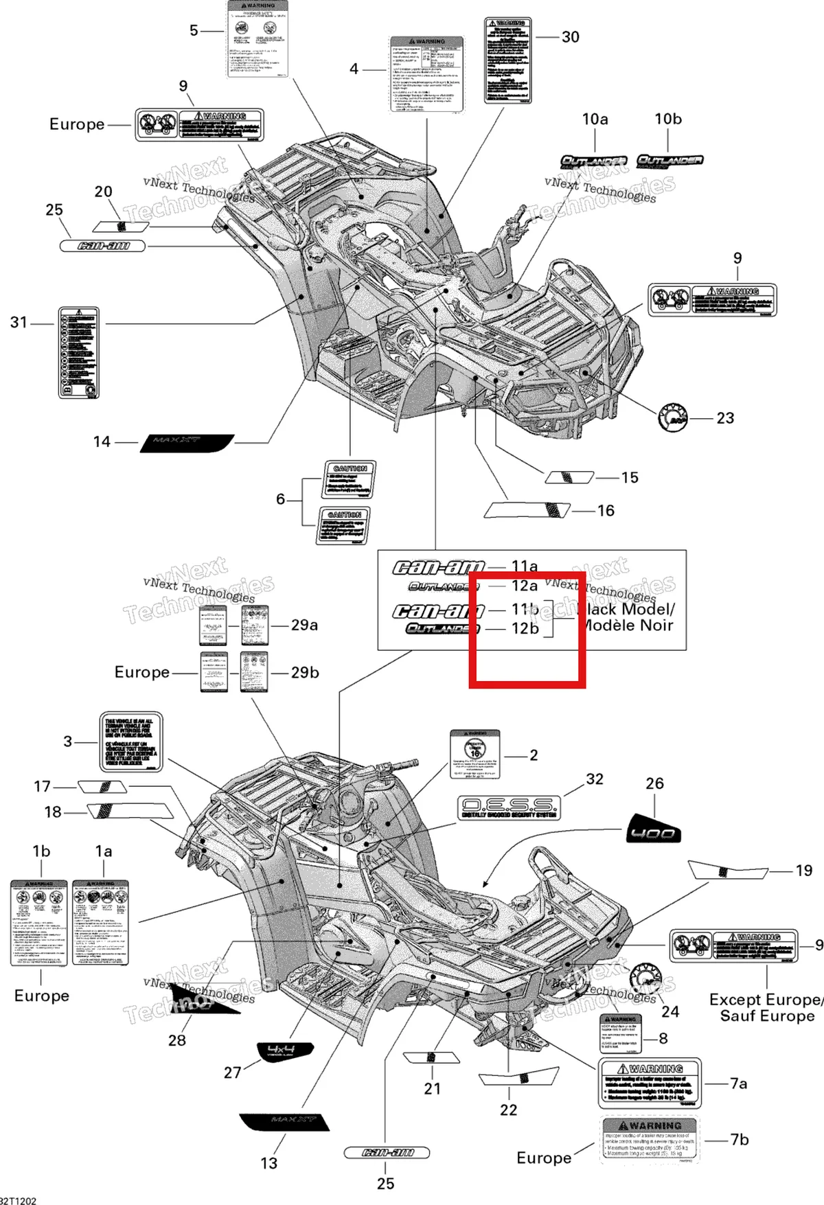 Деталь 704902388 на схеме узла 2013 Can-Am OUTLANDER MAX STD, XT, 400 EFI Decals