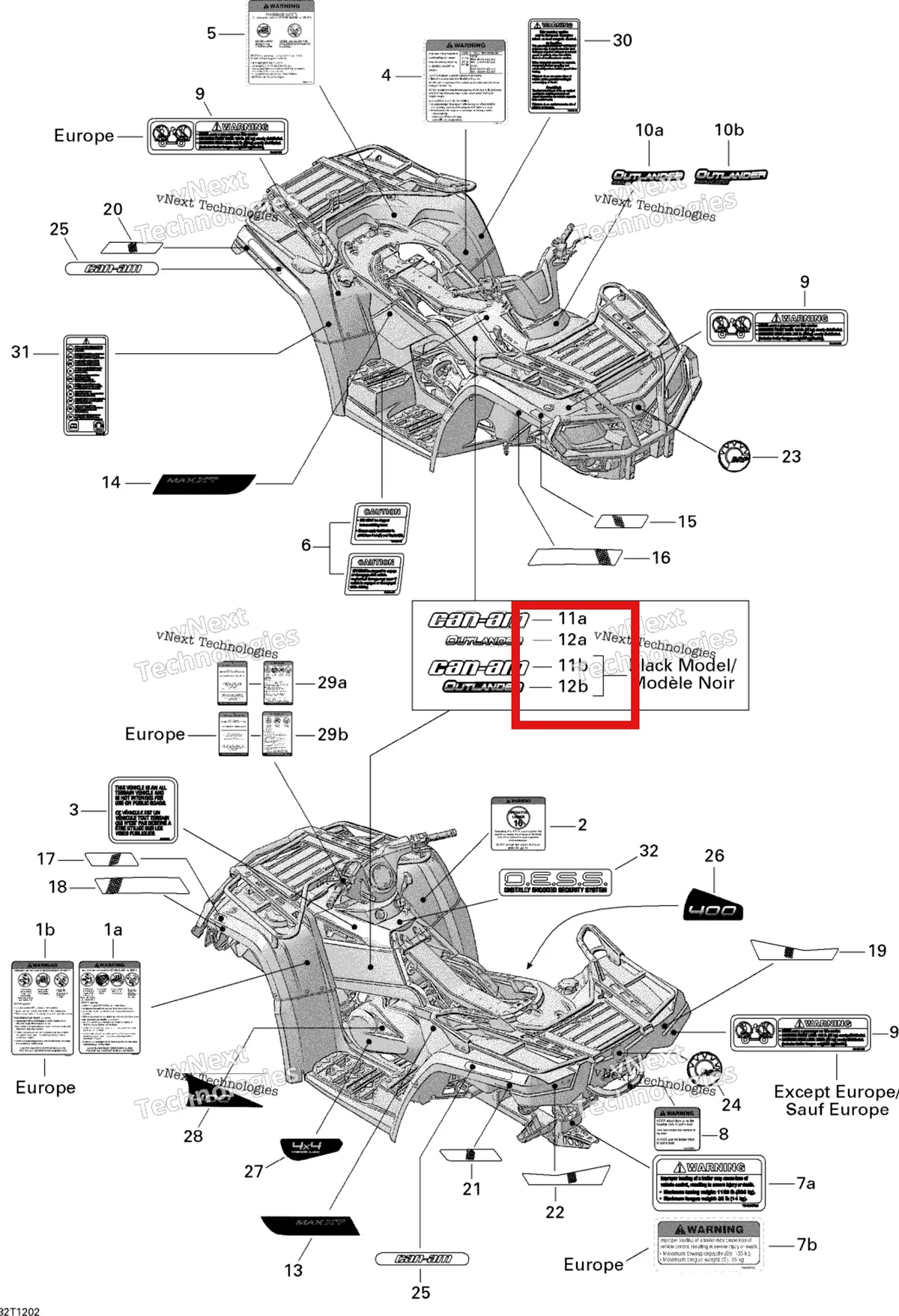 Деталь 704902389 на схеме узла 2013 Can-Am OUTLANDER MAX STD, XT, 400 EFI Decals