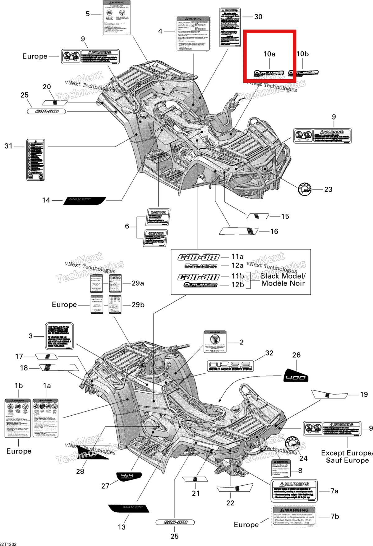 Деталь 704902471 на схеме узла 2013 Can-Am OUTLANDER MAX STD, XT, 400 EFI Decals