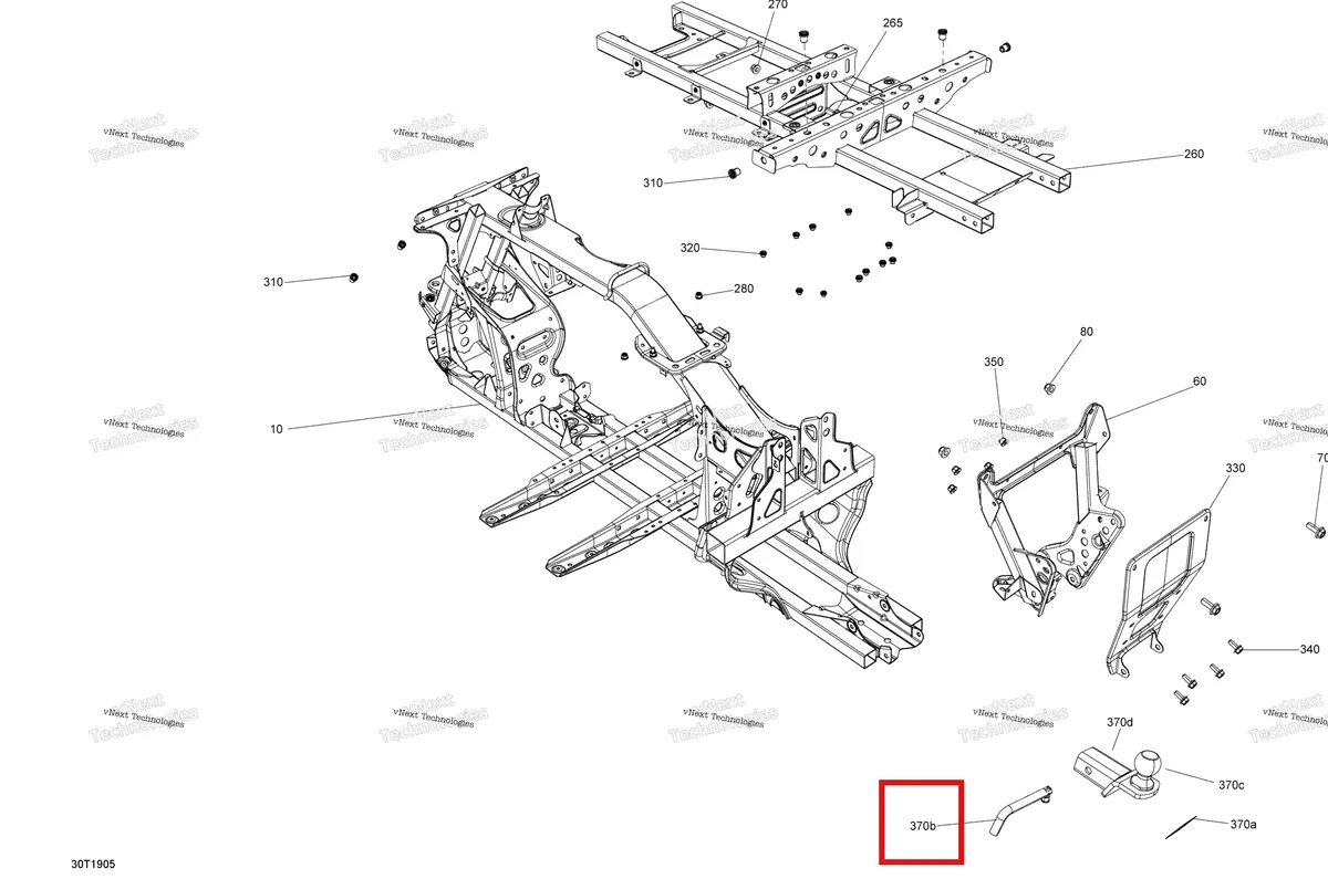 Деталь 704902700 на схеме узла 2019 Can-Am Outlander 650 EFI Frame