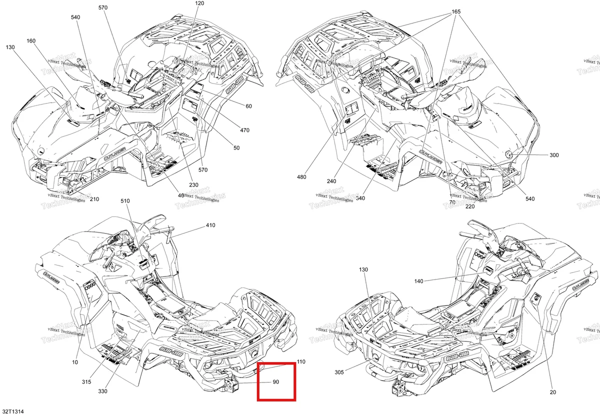 Деталь 704902773 на схеме узла 2013 Can-Am OUTLANDER MAX 1000EFI LTD Decals