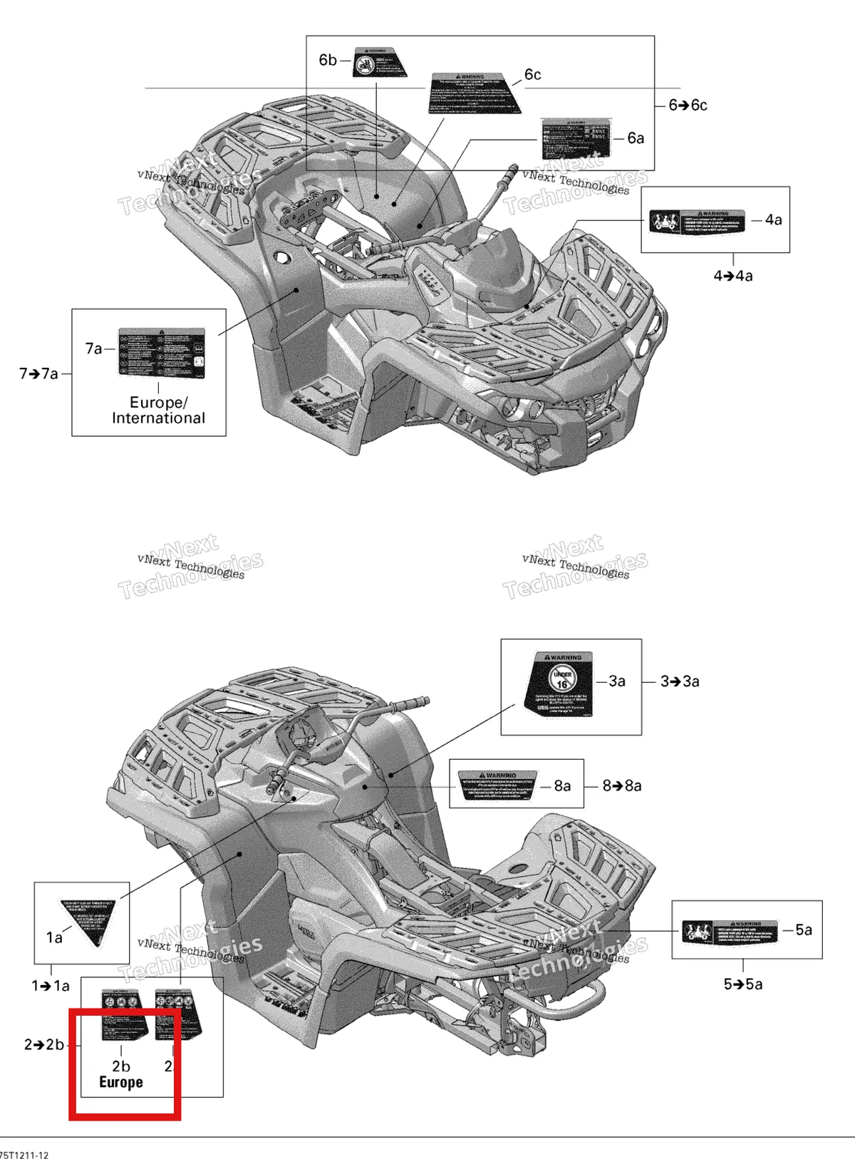 Деталь 704902790 на схеме узла 2012 Can-Am Outlander STD, XT, 1000 EFI Fender And Central Panel Kit