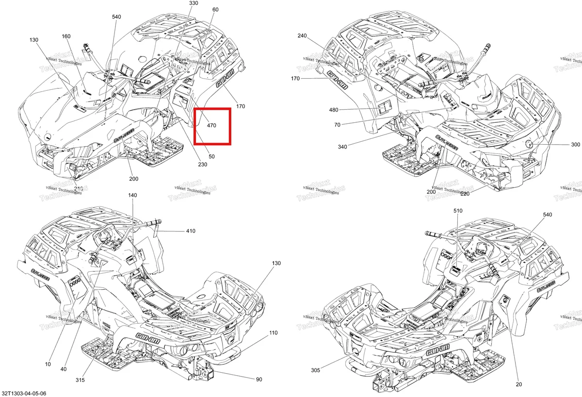 Деталь 704902823 на схеме узла 2013 Can-Am OUTLANDER 1000EFI, DPS, XT & XT-P Decals