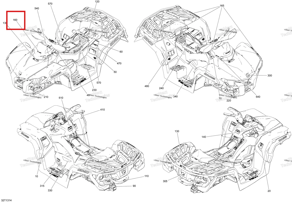 Деталь 704903052 на схеме узла 2013 Can-Am OUTLANDER MAX 1000EFI LTD Decals