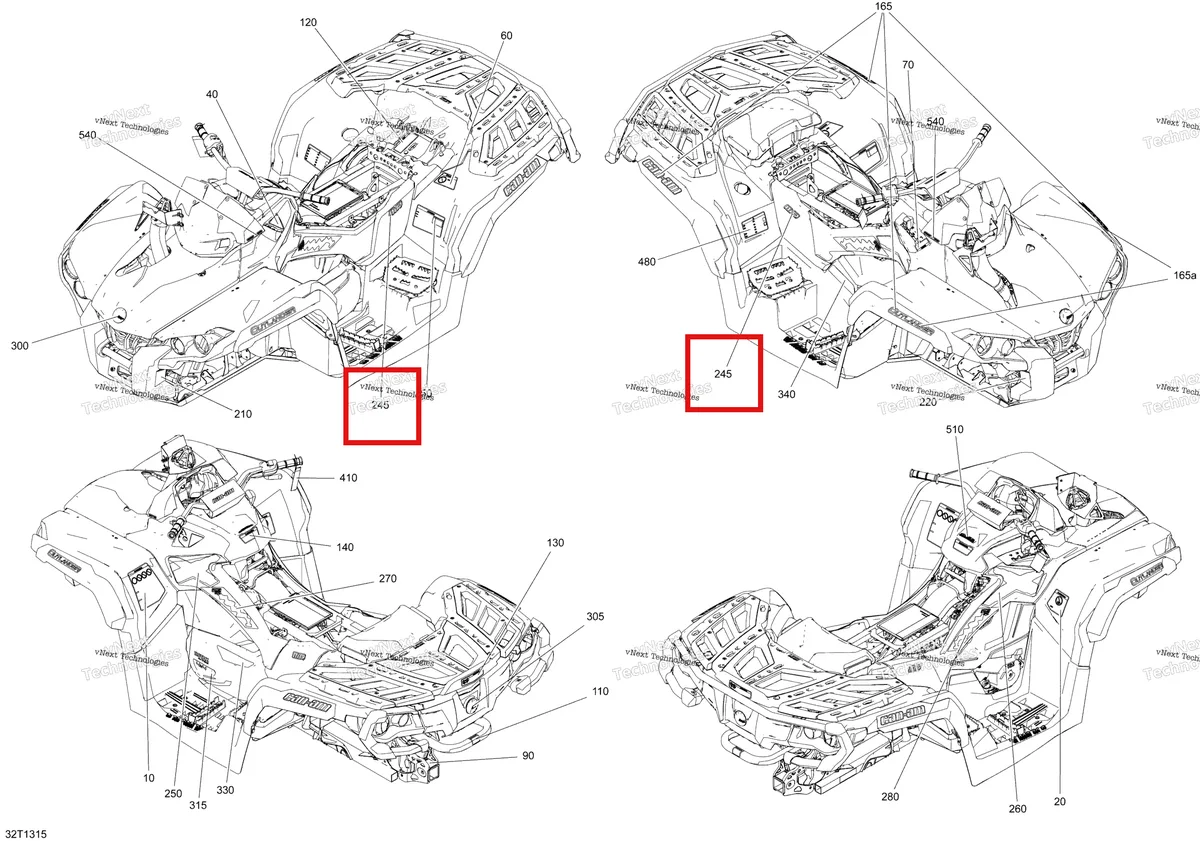 Деталь 704903059 на схеме узла 2013 Can-Am OUTLANDER 1000EFI XMR Decals
