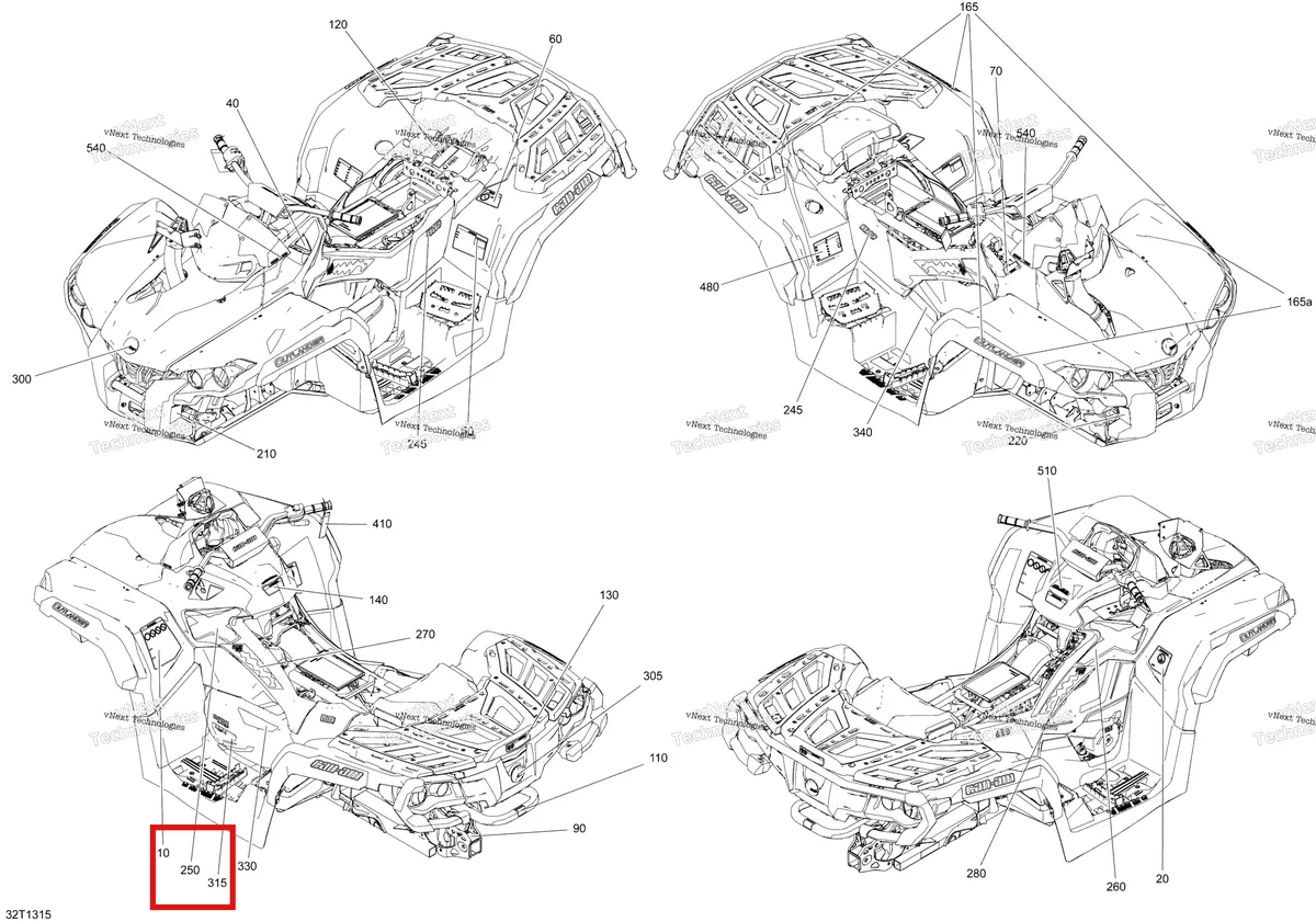 Деталь 704903064 на схеме узла 2013 Can-Am OUTLANDER 1000EFI XMR Decals