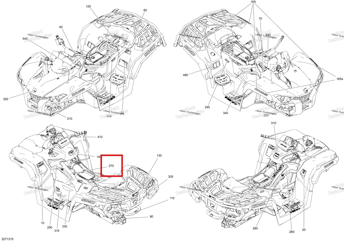 Деталь 704903065 на схеме узла 2013 Can-Am OUTLANDER 1000EFI XMR Decals