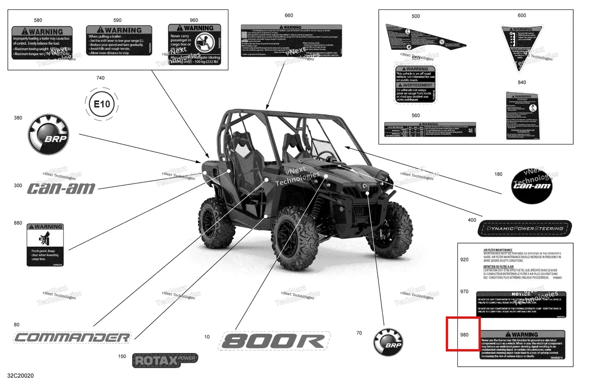 Деталь 704903515 на схеме узла 2020 Can-Am Commander 800R EFI Decals - Dps