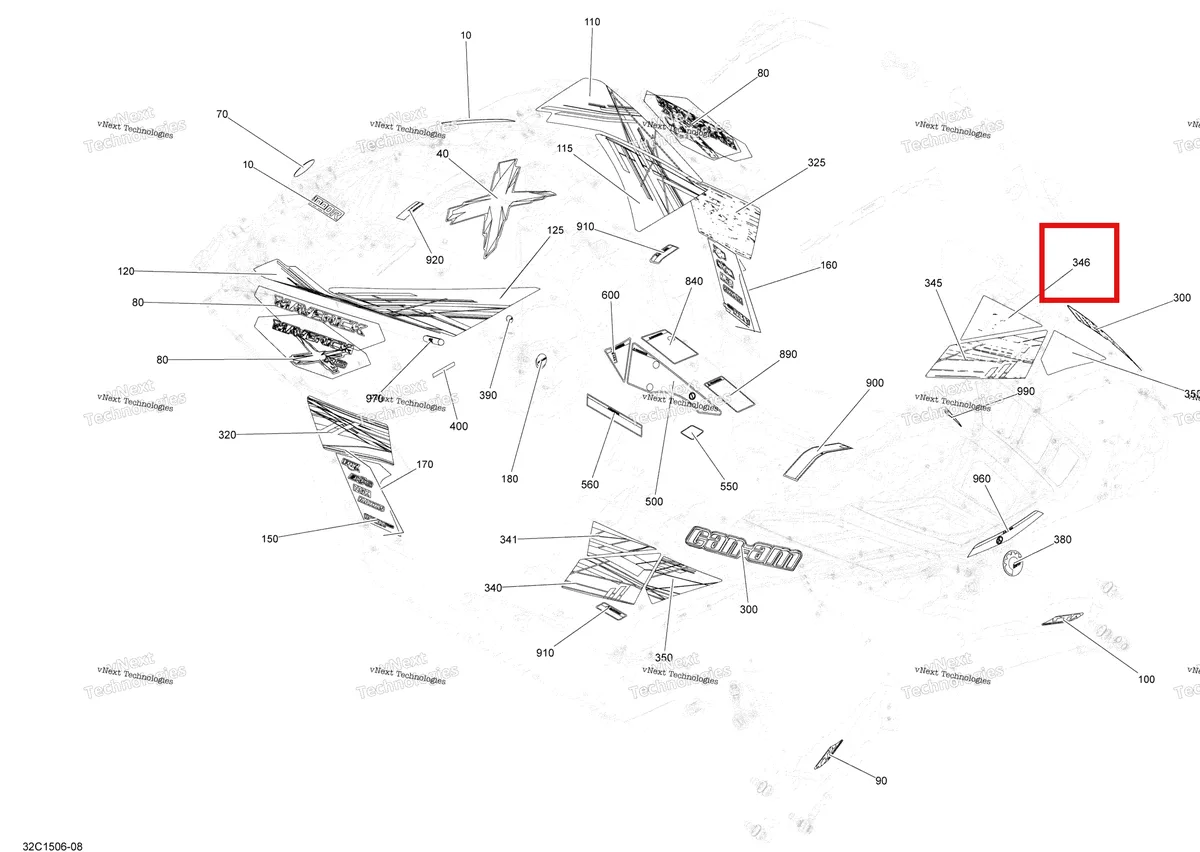 Деталь 704903792 на схеме узла 2015 Can-Am MAVERICK 1000_STD_XRS_XRS-DPS Decals