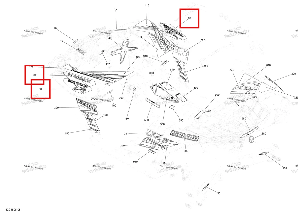 Деталь 704903796 на схеме узла 2015 Can-Am MAVERICK 1000_STD_XRS_XRS-DPS Decals