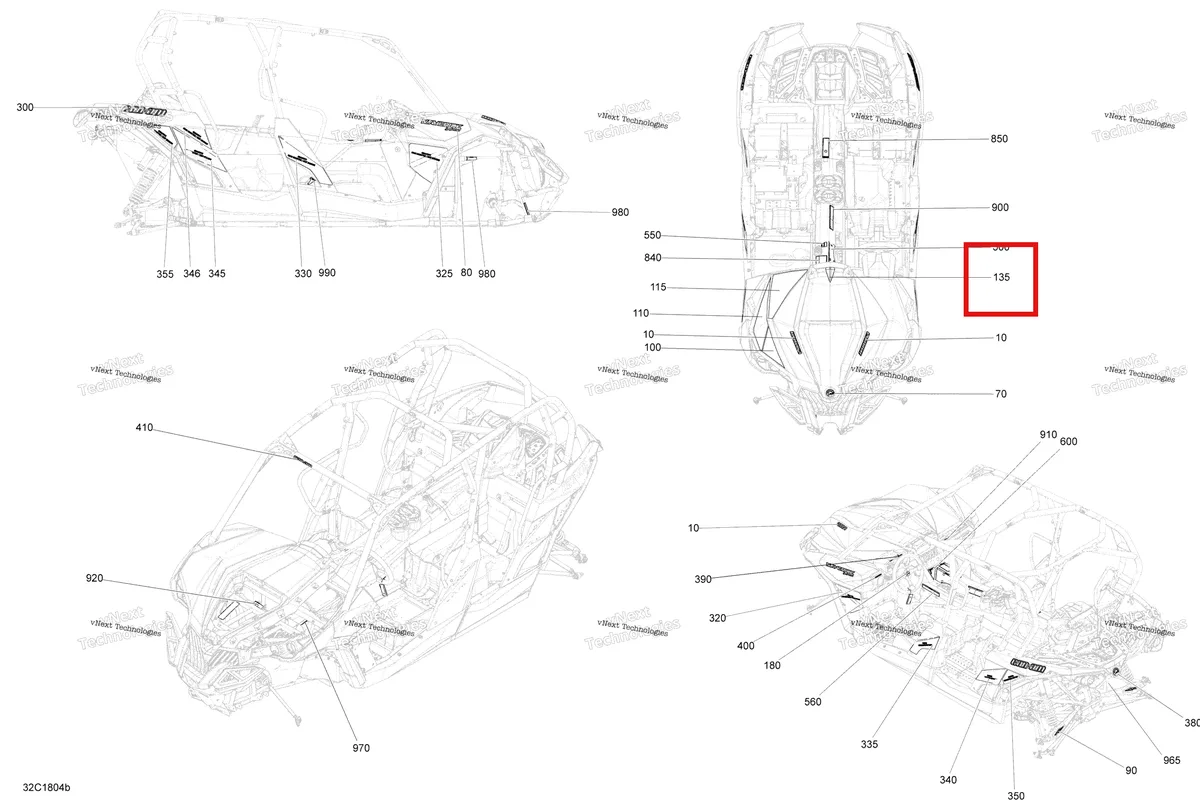 Деталь 704904197 на схеме узла 2018 Can-Am MAVERICK MAX Decals Maverick Max - Package Xmr