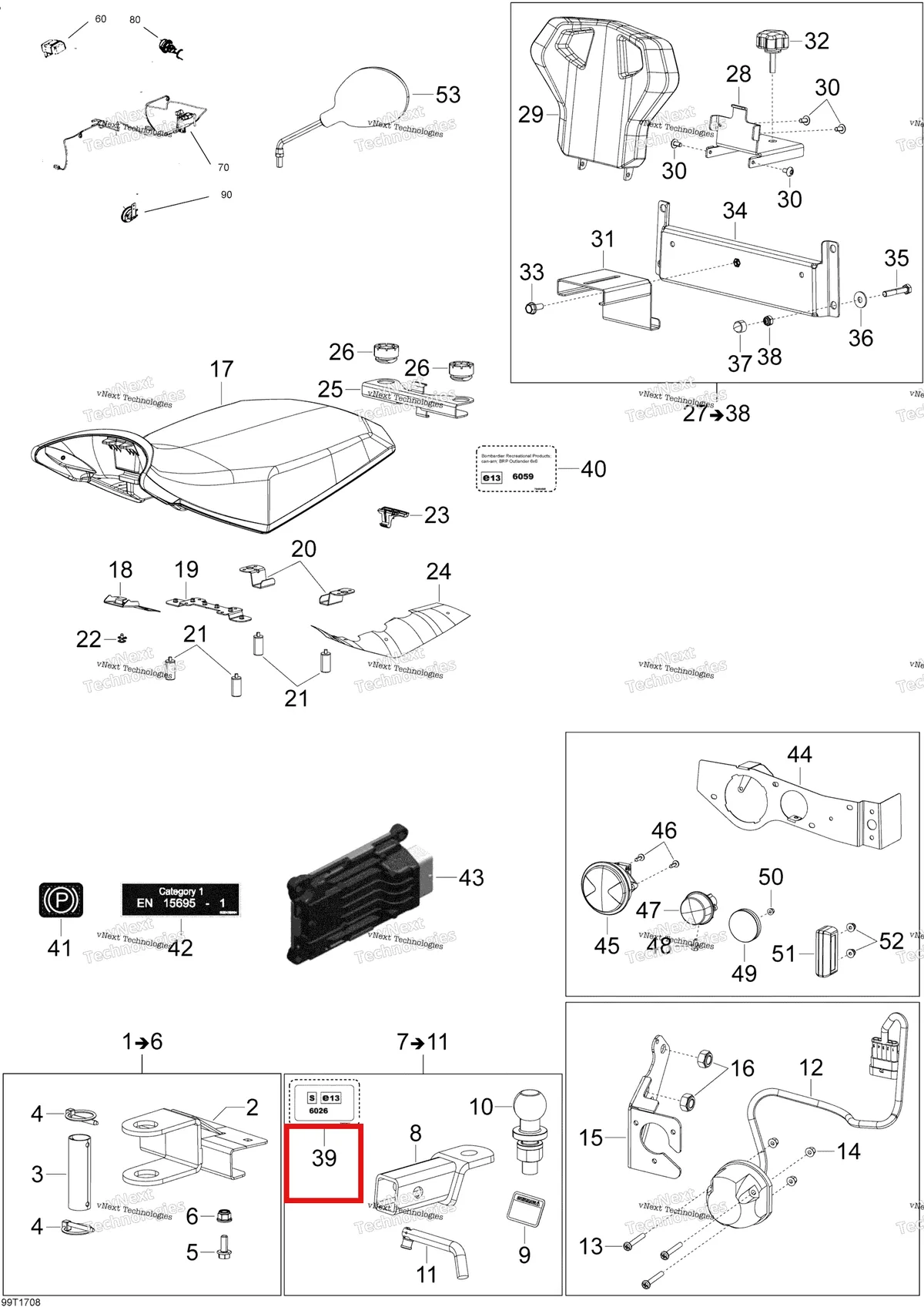 Деталь 704904417 на схеме узла 2018 Can-Am OUTLANDER 6X6 - 650 EFI T3 Parts