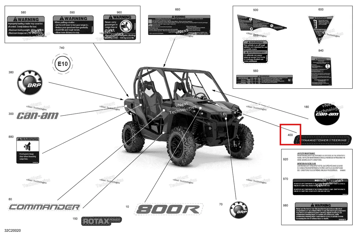 Деталь 704905284 на схеме узла 2020 Can-Am Commander 800R EFI Decals - Dps