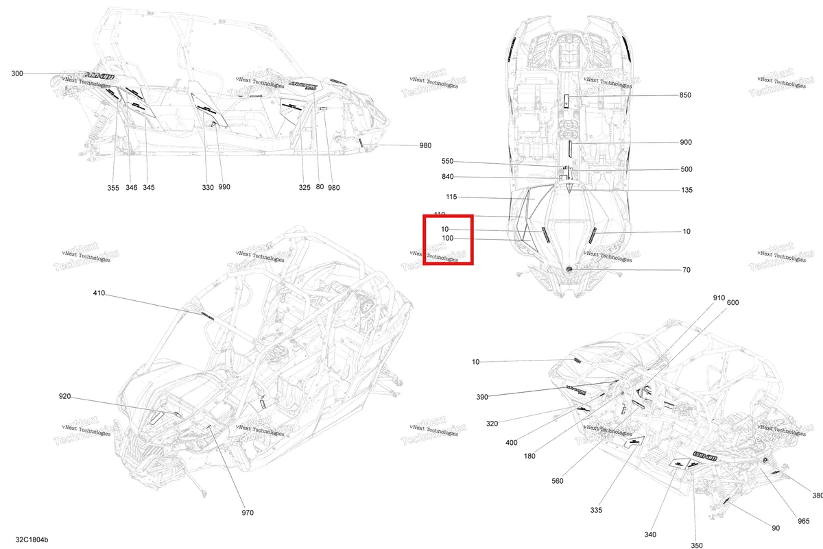 Деталь 704905321 на схеме узла 2018 Can-Am MAVERICK MAX Decals Maverick Max - Package Xmr