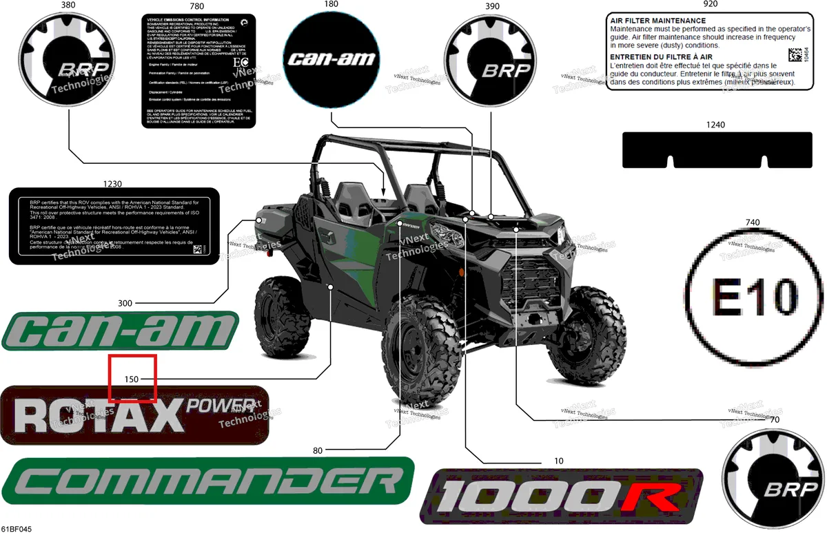 Деталь 704905473 на схеме узла 2026 Can-Am Commander - 1000R EFI - DPS - 6PTB - Compass Green - 60
