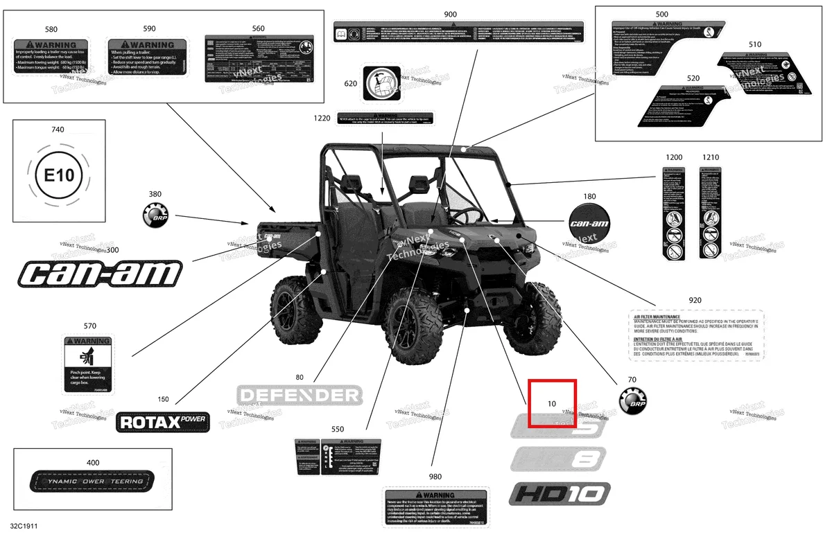 Деталь 704905516 на схеме узла 2019 Can-Am Defender HD10 Decals - Hd10 - Dps